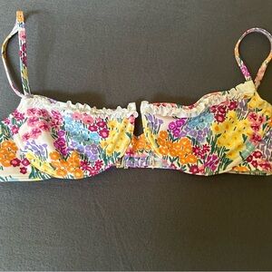 Floral Dainty Coquette 80s Vibe Bikini Top